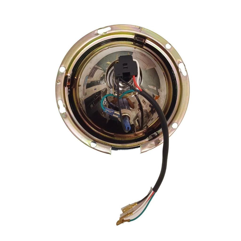 7 Inch Headlamp Assembly Set with 12V Halogen Bulbs & Chrome-Plated Rings | Suitable for Car, Truck, Trailer Jaguar E-Type, MK1, MK2, Defender