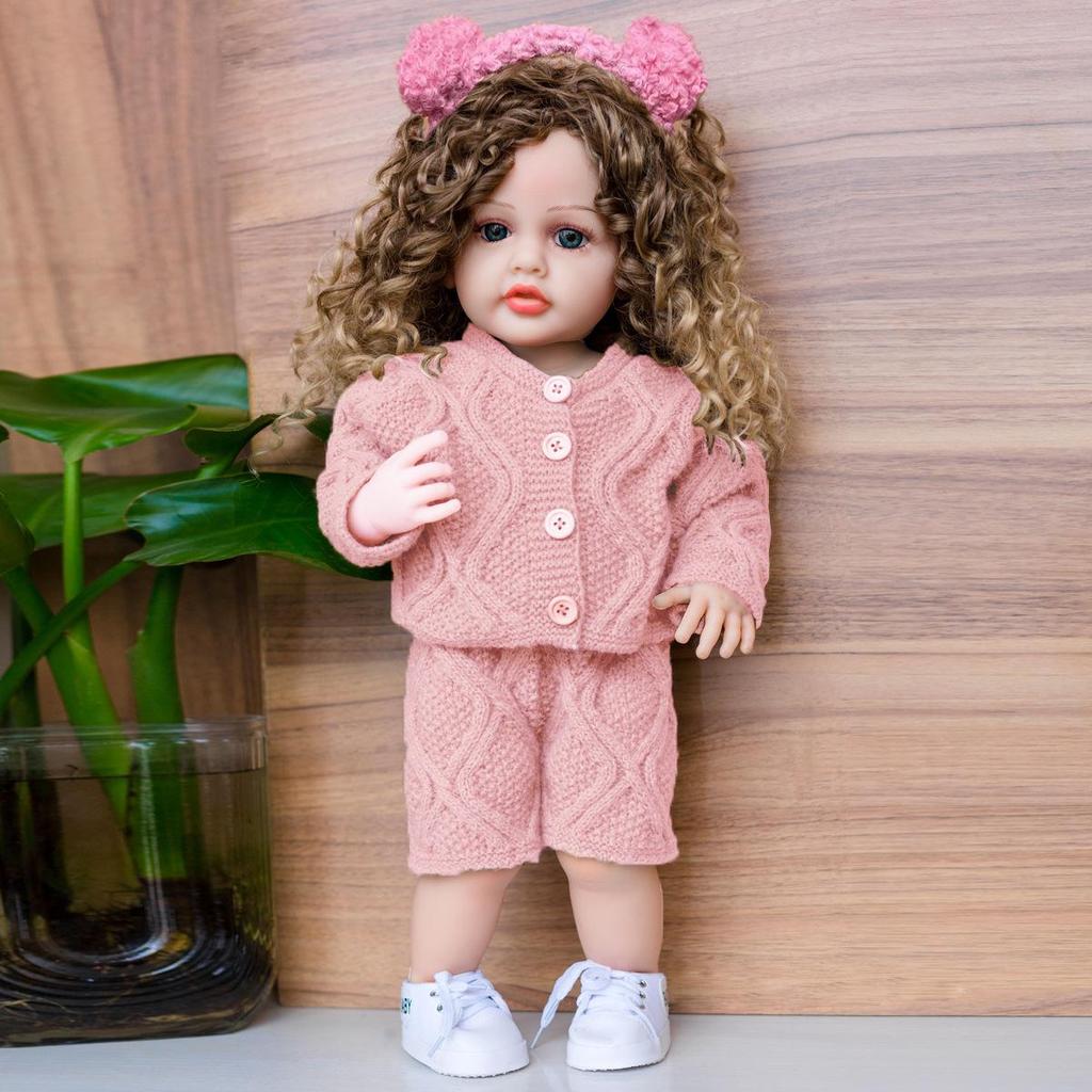 Модные кудри для волос Reborn Baby Dolls 55 см Девочка Реалистичный Медведь KEIUMI Модные Младенцы Кукла Модель Дети Playmates День Рождения Подарки Рождество Игрушка
