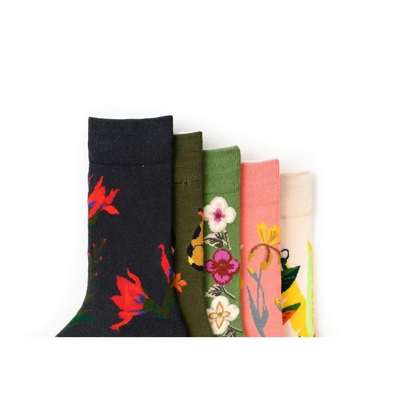 Мужские и женские пары носки чулки средней длины весенний тренд масляная живопись