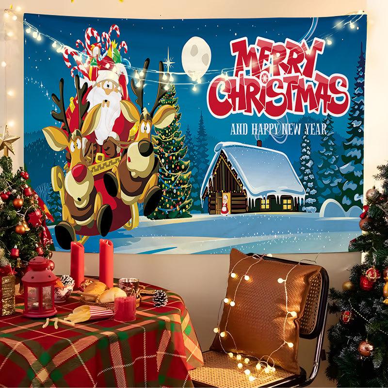 European Christmas Festival Hanging Cloth - Fresh Party Background Decor