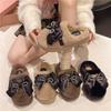 Bow 2025 Autumn and Winter New Women's Winter Indoor Home Soft Bottom Non-slip Warm Plush Thick Bottom Cotton Slippers