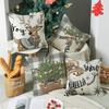 4 Set Christmas Cushion Cover Pillowcase 45cm Xmas Reindeer Snowman Cushion Covers Decorations for Home Ornament New Year Decor