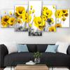 Canvas Wall Art 5 Panel Yellow Flower Landscape Prints Modular Pictures Posters Home Decor Living Room Decoration Paintings No Frame