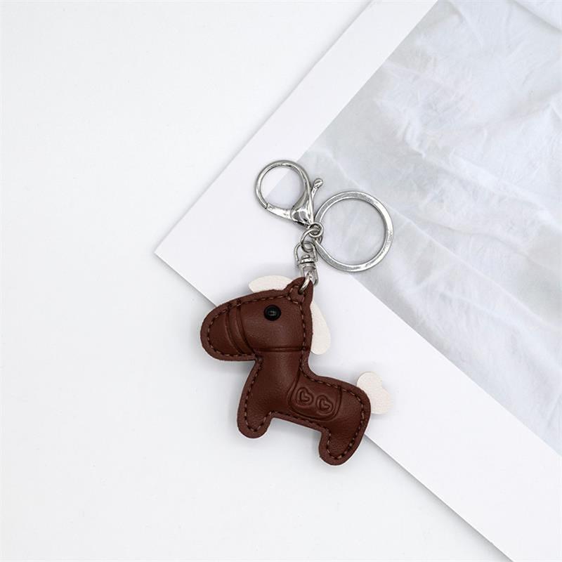 Милый мультяшный пони кожаный брелок подвеска амулеты брелок в виде лошади животное сумка подвесное украшение пара аксессуары украшения подарки