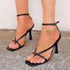 Summer Women Classics High Heels Sandals Women Strap White 2024 Ladies Fashion Slip On Sandals Thin Heels Sexy Sandals
