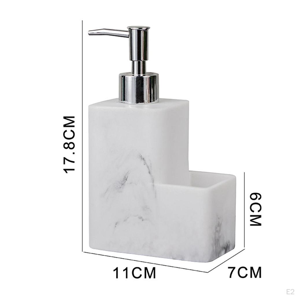 Refillable Resin Soap Dispenser Caddy Organizer Holder with Storage Compartment 15oz for Countertop