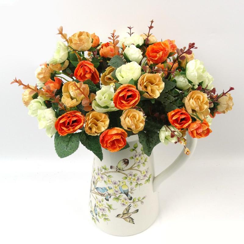 21 голова 1 букет искусственный цветок розы лист лаконичный домашний свадебный декор