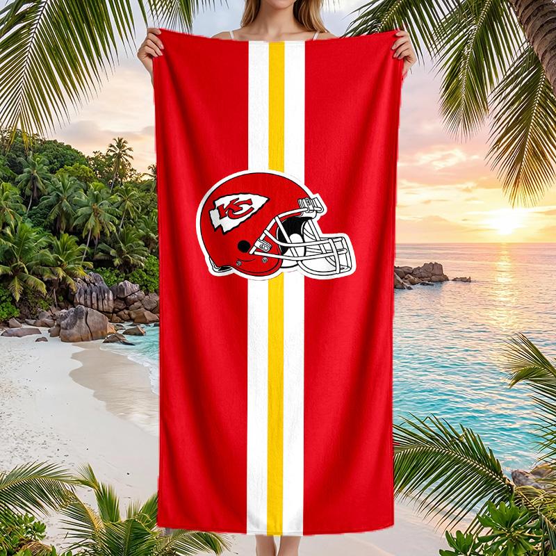 Kansas City Chiefs Fashion Beach Towel Portable Soft Quick Dry Towel For Swimming Camping Holiday Use