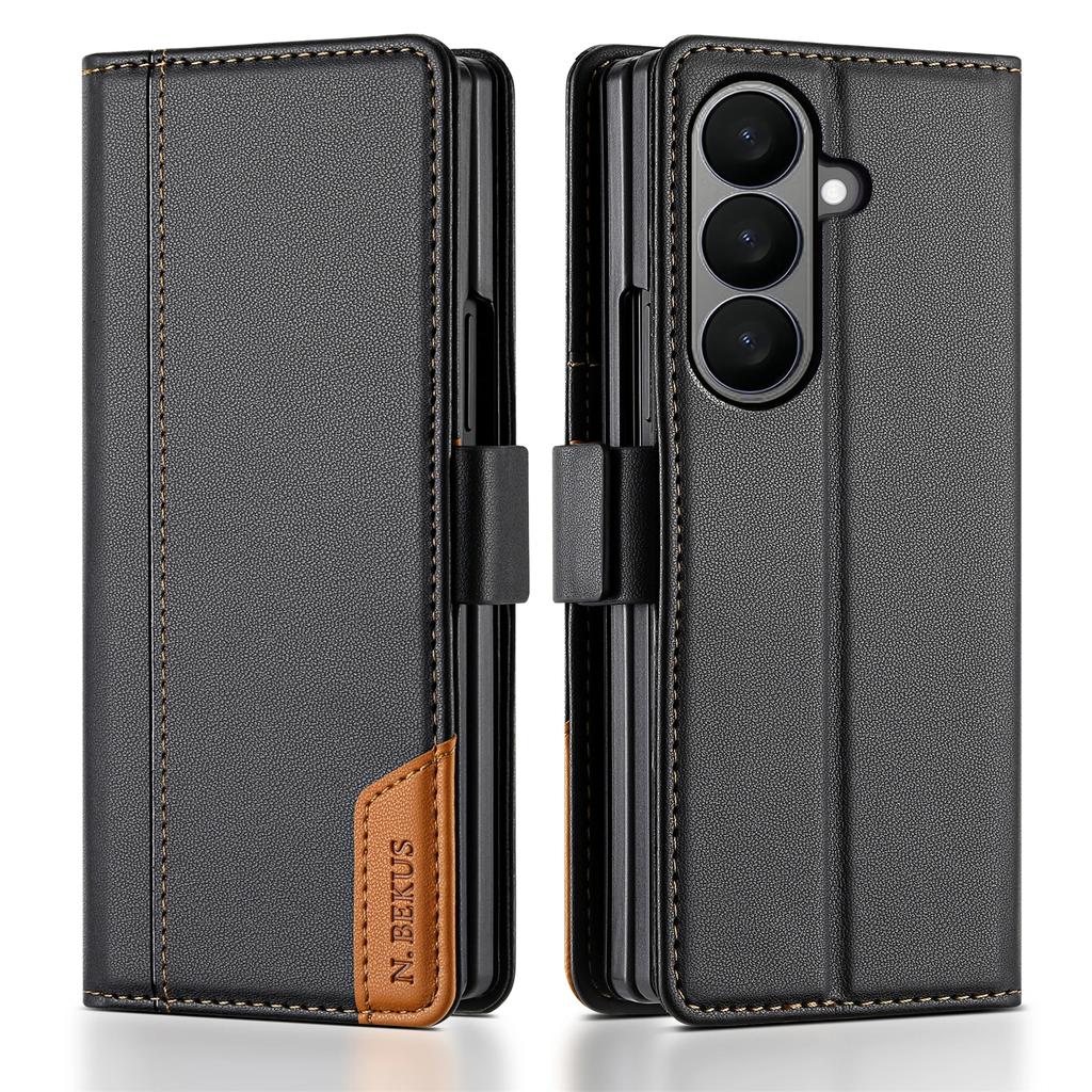 Luxury Leather Phone Case for Samsung Galaxy Z Fold 7 6 5 4 3 5G Fold7 2025 Magnetic Flip Book RFID Wallet Cover