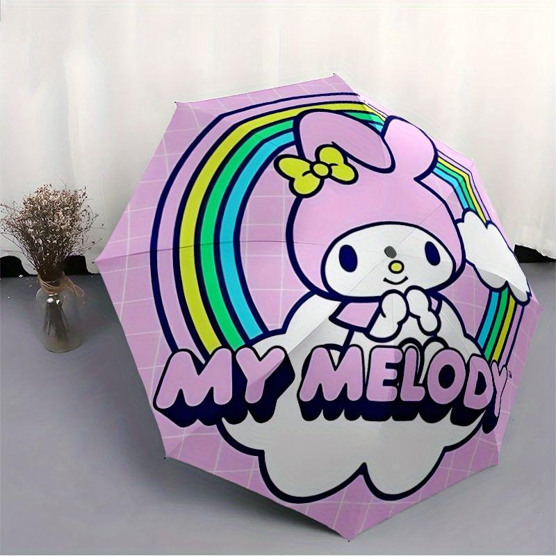 Автоматический складной зонт My Melody Sanrio с прочным железным каркасом, портативный компактный дорожный зонт, всесезонный, для вечеринок 0807040
