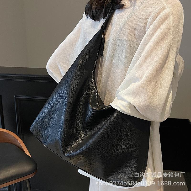 Casual Large-capacity Bag Women's 2025 New Popular Versatile Foreign Shoulder Bag Trendy Fashion Retro Tote Bag