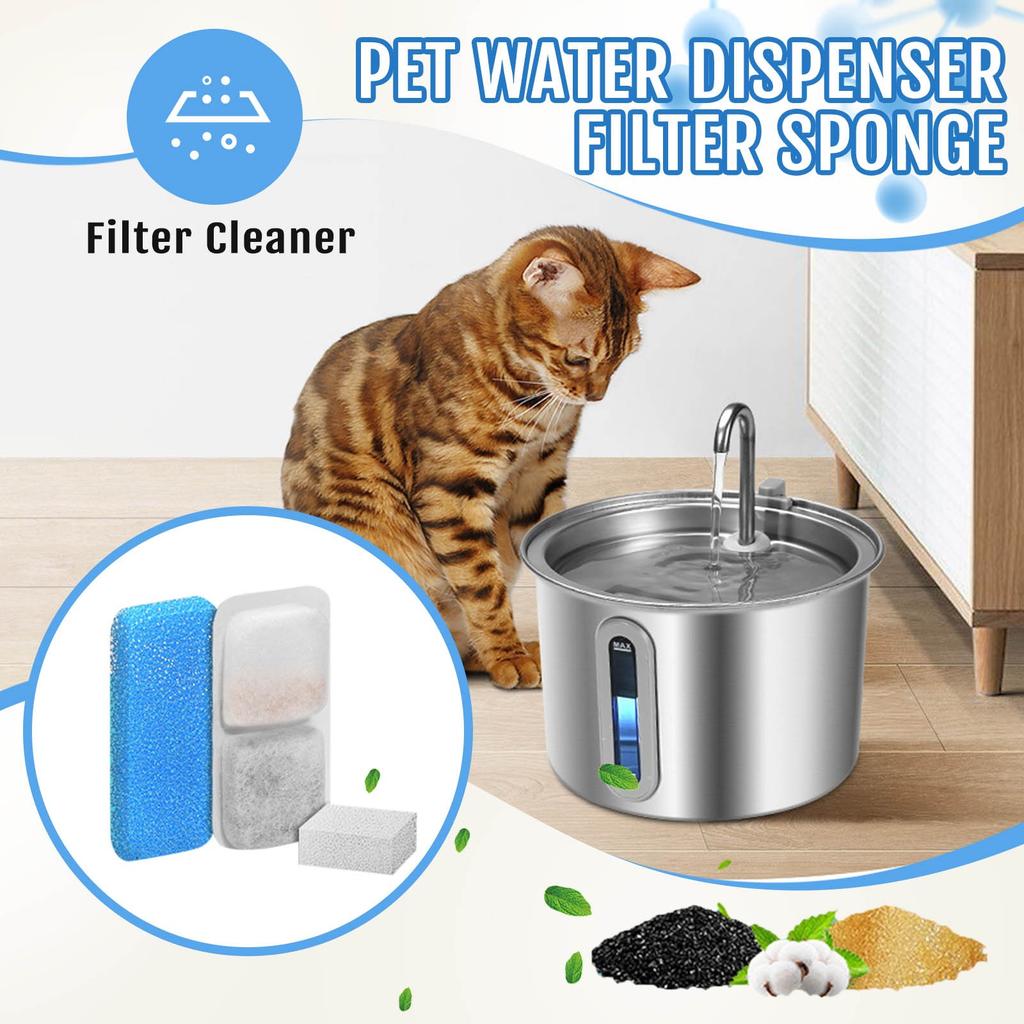 Replacement Pet Water Filter Compatible With Stainless Steel Filters, Dog Water Foam Filter, Sponge Filter