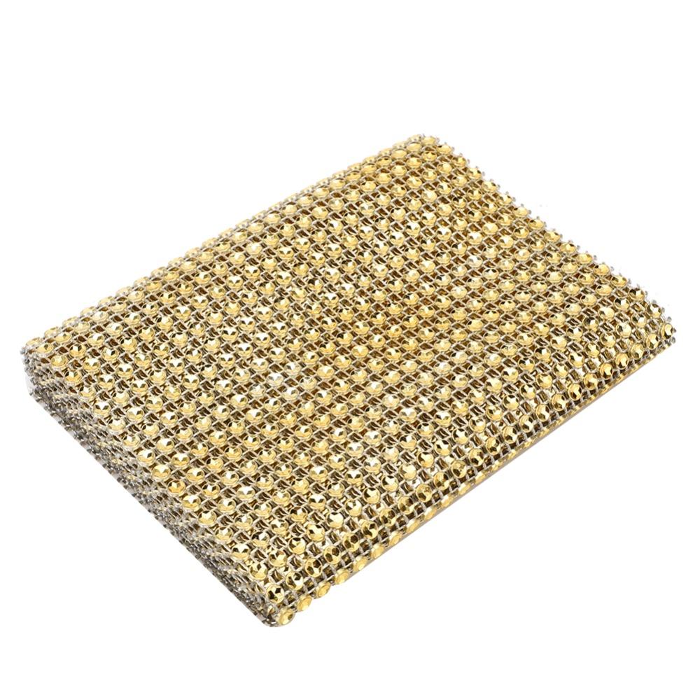 1pcs Acrylic Rhinestone Mesh Ribbon 24 Rows Diamond Ribbon Strip DIY Craft Supply