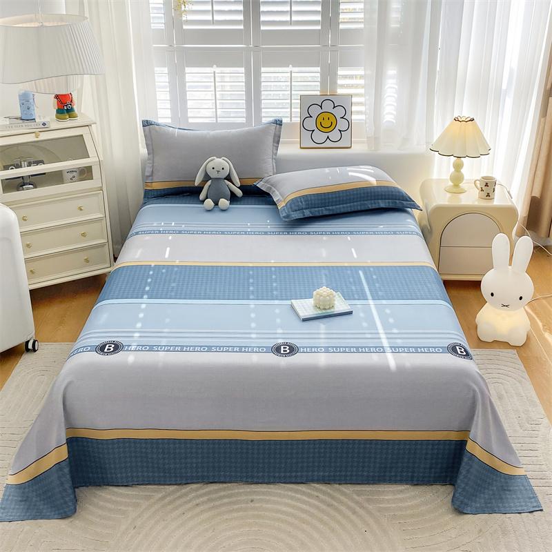 Cute Cartoon Panda Flat Sheet Kawaii Love Heart Bed Sheet Set for Girls Boys Room Decor Cotton Twin Bed Cover with 2 Pillowcase