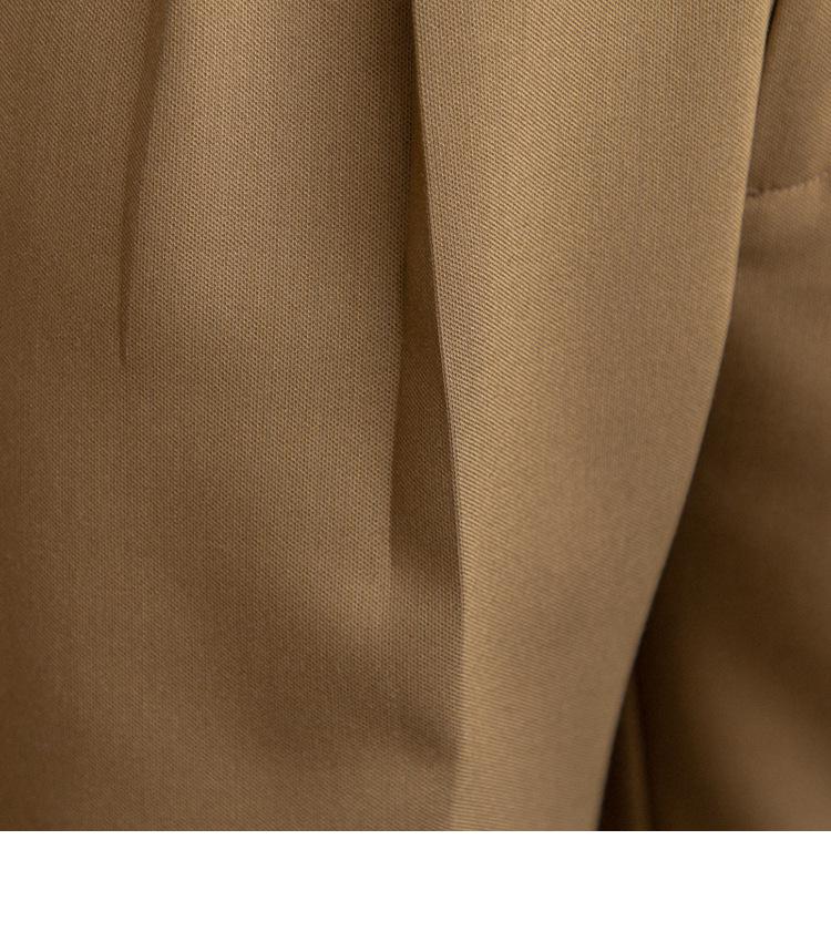 Men's Khaki Business Casual High-Waist Straight-Leg Trousers