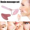 2pcs/Set Gua Sha Stone For Face Massage Rose Quartz Jade Stone Face Massage Roller Gua Sha Scraper Board