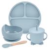 4 шт./компл., силиконовые детские нагрудники, набор посуды, чашка-непроливайка, термостойкая, водонепроницаемая посуда для детей, столовая посуда для кормления, кухонная утварь