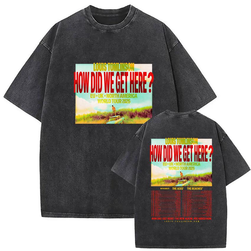 Louis Tomlinson How Did I Get Here Album  Print T Shirts Mens Women Fashion Harajuku Oversized Cotton Tshirts Streetwear