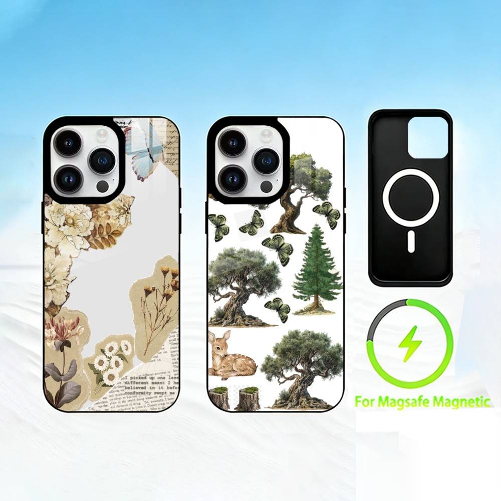 Чехол для телефона с мозаичным рисунком для iPhone 17 16 15 14 13 12 Pro Max Plus с зеркальным покрытием, беспроводной, магнитный