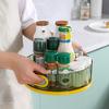 Storage Tray Large Capacity 360 Degree Rotatable Plastic Rotating Spinning Spice Organizer Holder with Turntable for Living Room