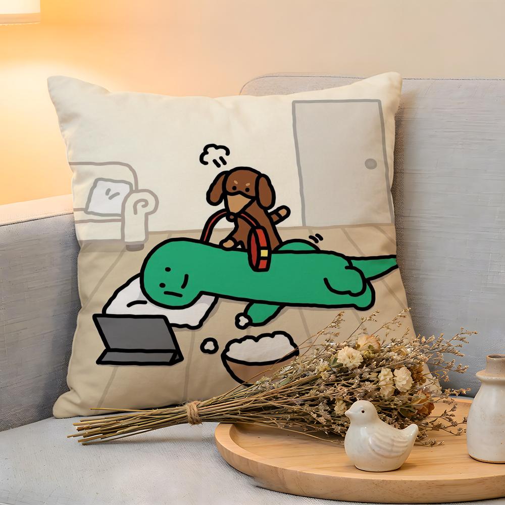 Cushion Cover Linen SkinFriendly Soft Decorative Case For Sofa Home Decor Joguman Korean Instagram Dinosaur Pillow cover