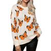 Autumn and Winter Women's Sweater Butterfly Jacquard Sweater Y2K Loose Long Sleeve Knit Sweater