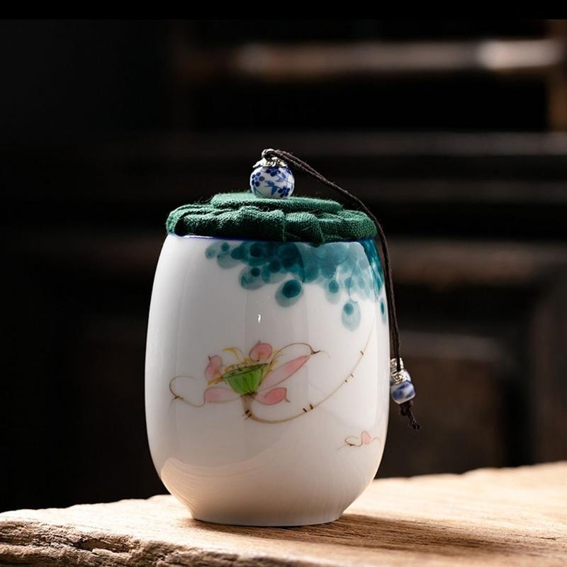 Керамический герметичный чайный компакт-диск, простой, портативный, небольшой, для хранения, японский чайный набор в стиле кунг-фу, влагостойкая банка для чая