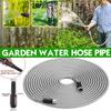 25-100 FT HoUsehold Car Cleaning Water Pipe Stainless Steel Garden Hose Flexible Pipes For Garden Green Plants Watering Hoses Silver