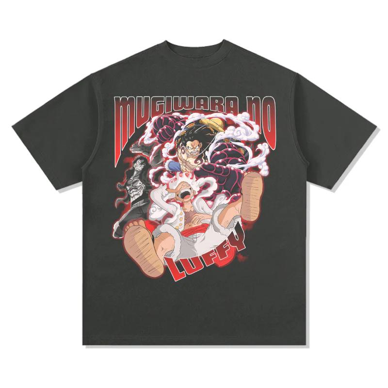 One Piece Японское Аниме Чистый Хлопок Y2K Футболка Летняя Мужская и Женская Энтузиасты Аниме Мода Спортивная Повседневная Уличная Одежда Футболка