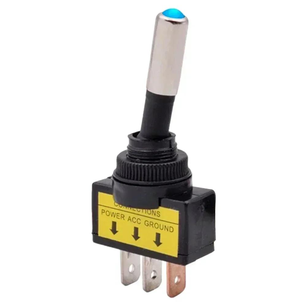 LED Illuminated 12mm Toggle Switch SPST 2 Position 12V 20A for Automotive Self Locking Switch for Appliance Use