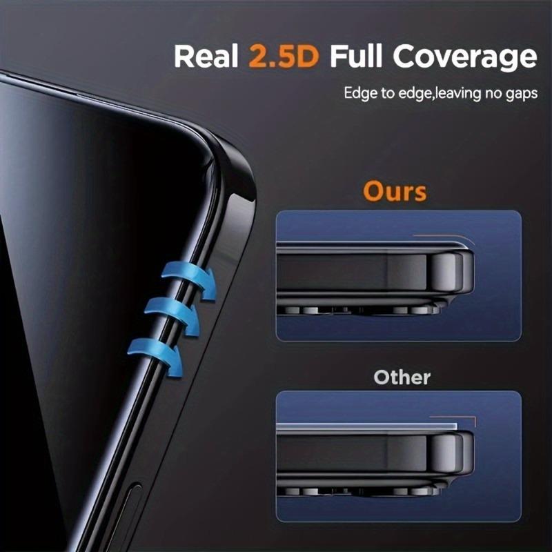 3Pcs Anti Spy Screen Protector for iPhone 17 16 15 14 Pro Max Air 17e 16e 15 14 Plus 13 12 11 Pro One Click Installation Glass