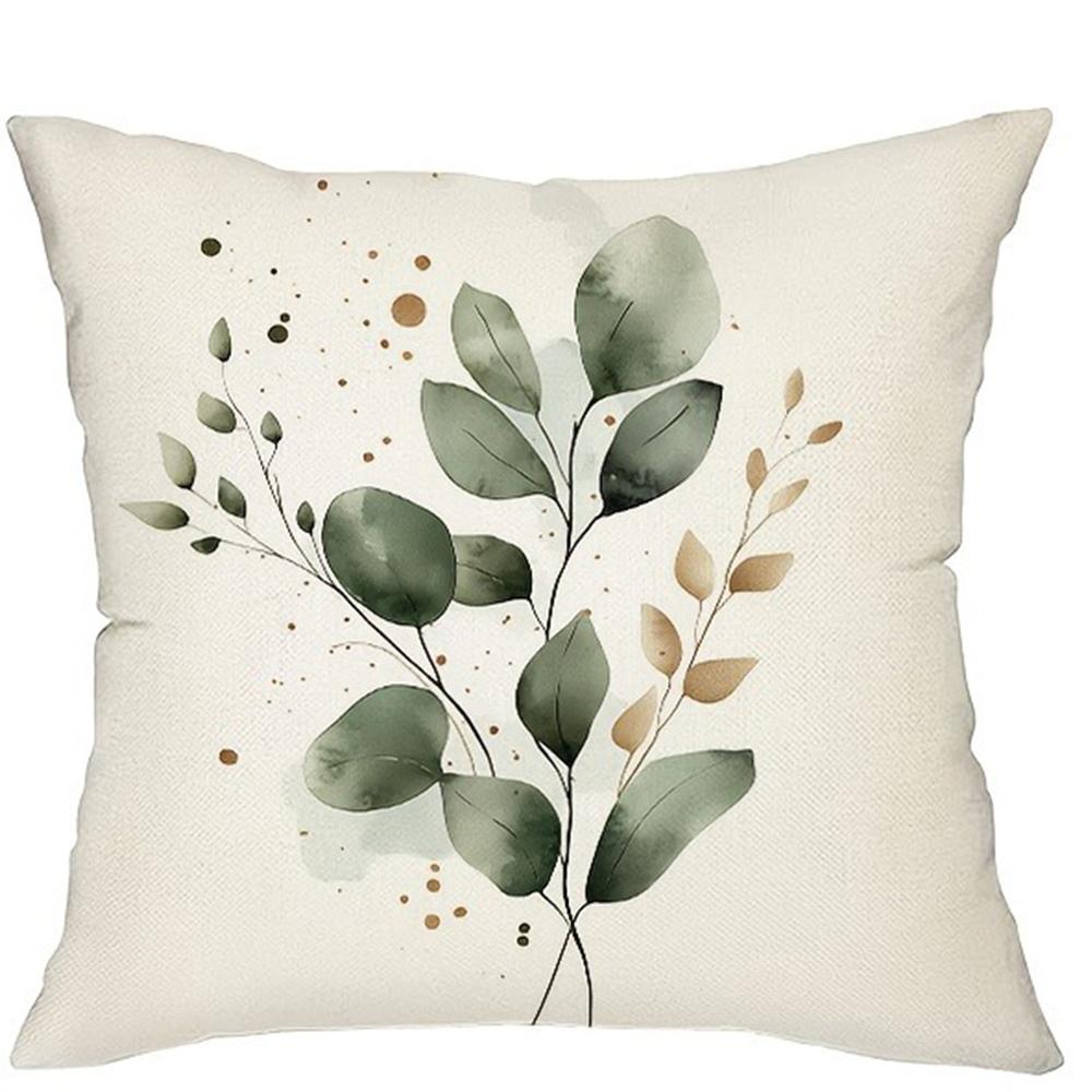 Floral Leaf Pattern Printing Pillowcase Modern Minimalist Home Bedroom Room Decoration Living Room Sofa Cushion Cover