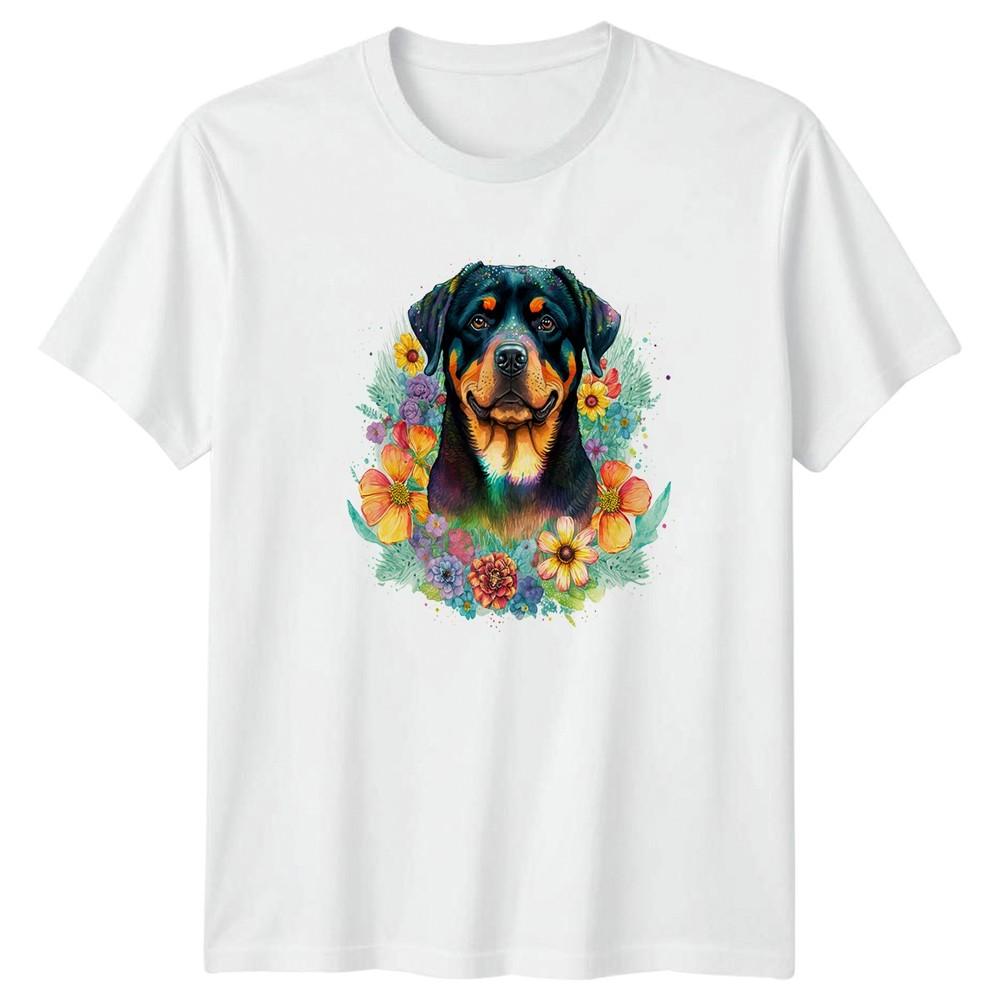 Colorful Floral Rottweiler Dog Owner Unisexs TShirt Rottweiler Dog Pet