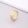 Initial Letter Ring Women Trendy Adjustable Pave Micro Zirconia Hollow Finger Ring For Women Jewelry Gift