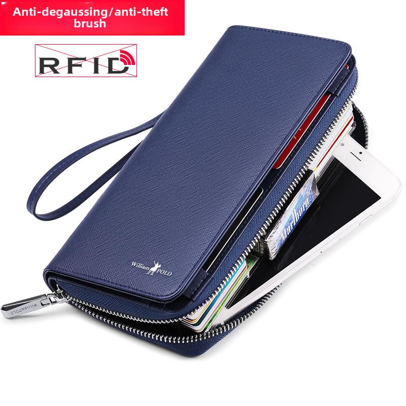 Мужской длинный кошелек из натуральной кожи King Paul - держатель для нескольких карт с клатчем большой емкости