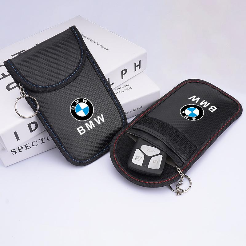 Car Key Case Signal Blocker Bag RFID Shielding Pocket Key Protector Anti-Theft Pouch For BMW E46 X1 X2 X3 X4 F48 G01 E83 F30 M IMNOV1