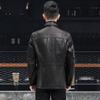 Spring New Leather Jacket Men's Fashion Leather Jacket Lapel Casual Medium and Long Coat