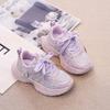 Девочки 2025 весна и осень новая сетка папины кроссовки мягкая подошва нескользящие дышащие спортивные туфли модная универсальная повседневная обувь