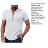 Men's Cotton Linen Shirt Casual Button Top Loose Fit Short Sleeve T-shirt Breathable Summer Clothes for Daily Wear