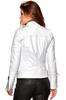 New Women Jacket White Stylish Genuine Lambskin Leather Handmade Biker Motorcycle Soft