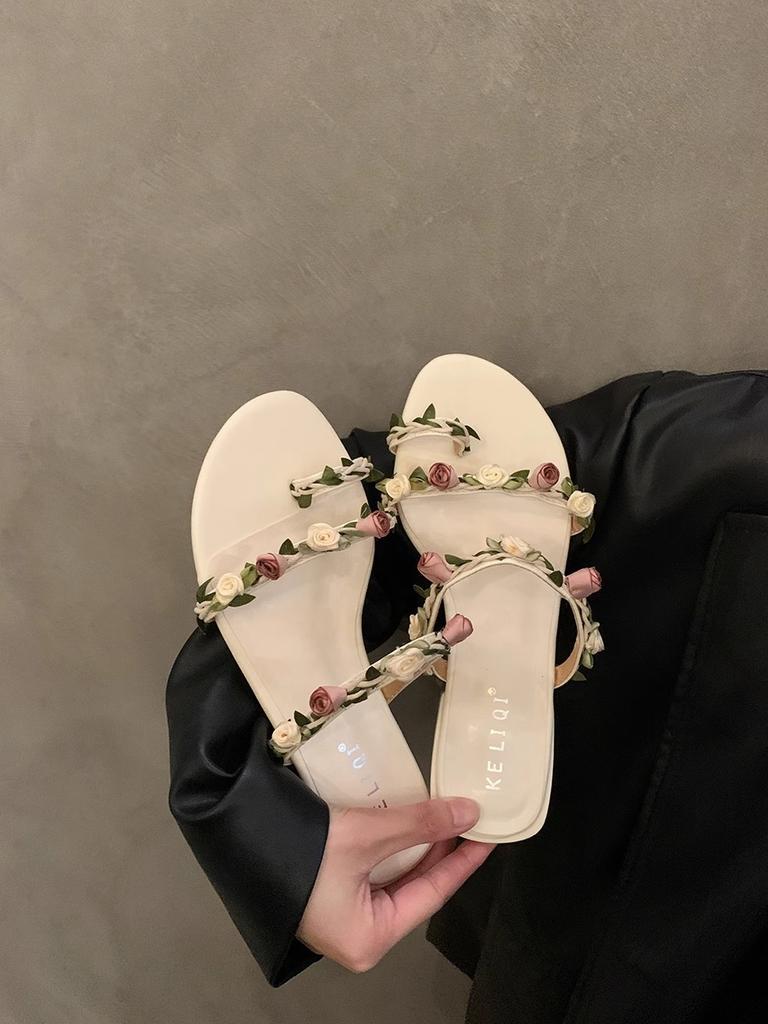 Fashion Square Heel Slippers Casual Rubber Flip Flops Shoes Woman 2025 Shale Female Beach Pantofle Block Luxury Soft Hawaiian Sabot New