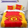 3pcs Duvet Cover Set (1*Duvet Cover + 2*Pillowcase, Without Core), Football United F.C Print Soft All‑Season Bedding Set, Home Bedroom Decor Gift