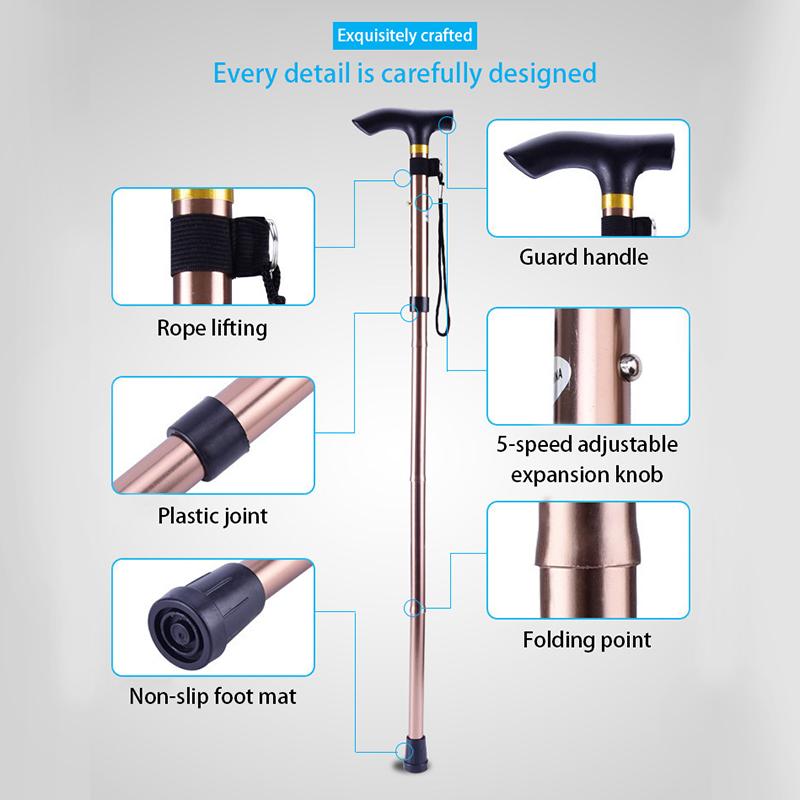 Регулируемая трость для ходьбы, 2 секции, устойчивая, противоскользящая, костыль, для пожилых людей, для альпинизма, пеших прогулок.