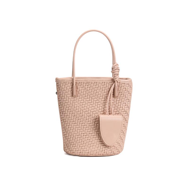 Модная женская сумка-ведро из овчины со шнурком и плетеной ручкой, новая универсальная повседневная сумка на плечо, сумка через плечо 2025