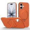 Kevlar‑Patterned Magnetic Phone Case, 600D Skin‑Feel Shell with 360° Rotatable Ring Kickstand