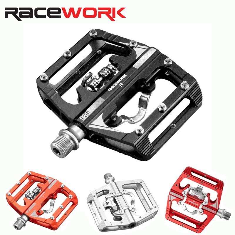 Racework Aluminum SPD Clipless To Flat Pedals Mountain Bike MTB Cycling Trail Riding