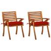 Day and Night - Day and Night Garden Dining Chairs with Cushions 2 Pcs Solid Acacia Wood