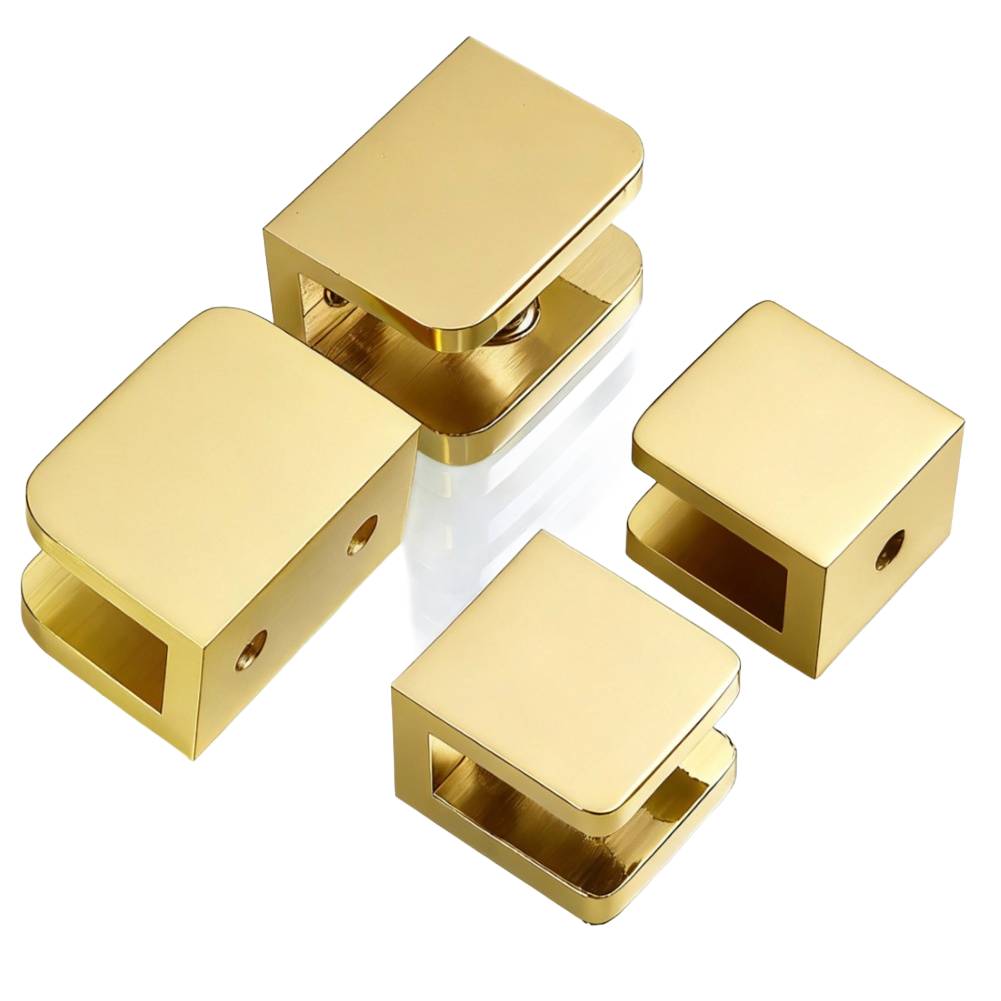 Латунный зажим для стекла Подходит для полок в ванной, винных шкафов и стеклянных перегородок Надежный и устойчивый кронштейн для крепления стекла