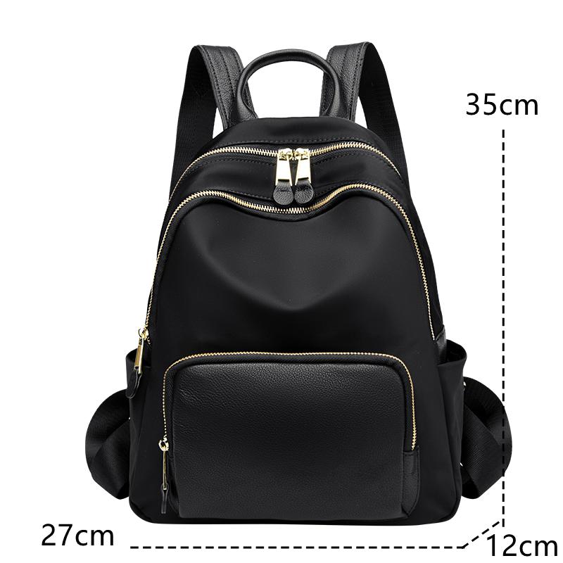 Genuine Leather Knapsack Oxford Women Rucksack Luxury Shoulder Bag Female Fashion Cowhide Travel Backpack New Ladies Casual Bag