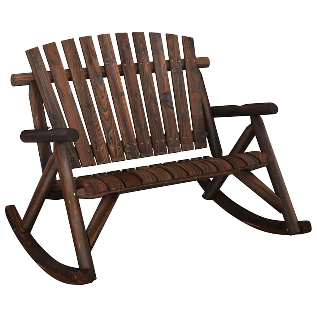 Garden Swing Bench 2 Seater 123 x 96 x 102 cm Solid Spruce Wood